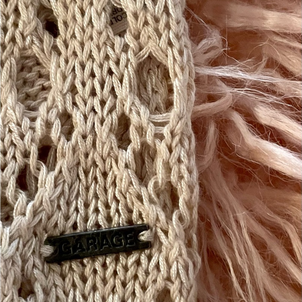 Garage Beige Crochet Cardigan